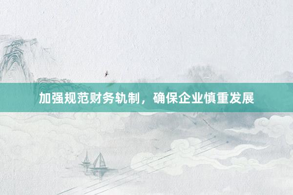 加强规范财务轨制，确保企业慎重发展